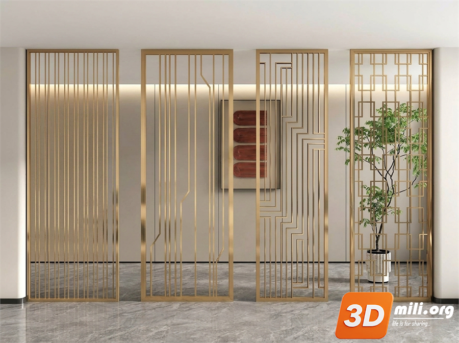 Folding screen Skp Files 
